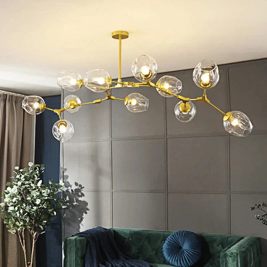 8-Arm Molecular Chandelier – Designer LED Ceiling Light