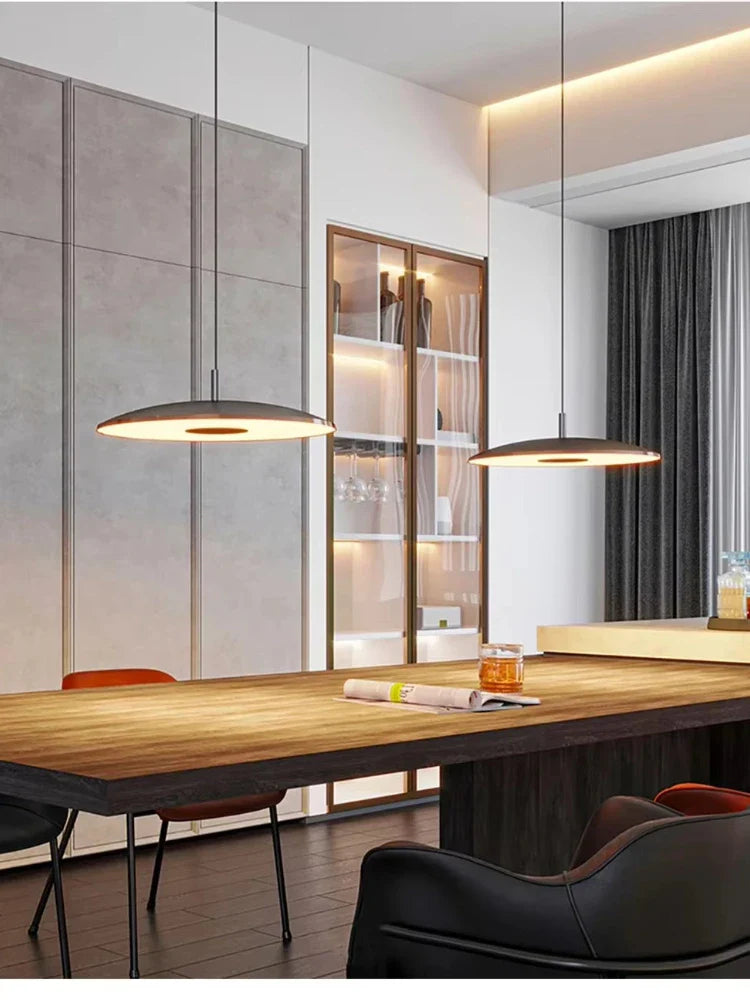 Slim LED Pendant Light – Modern Disc-Shaped Ceiling Lamp