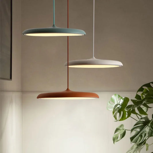 Modern Ultra-Slim LED Pendant Light – Minimalist Disc Design for Dining Room or Living Room