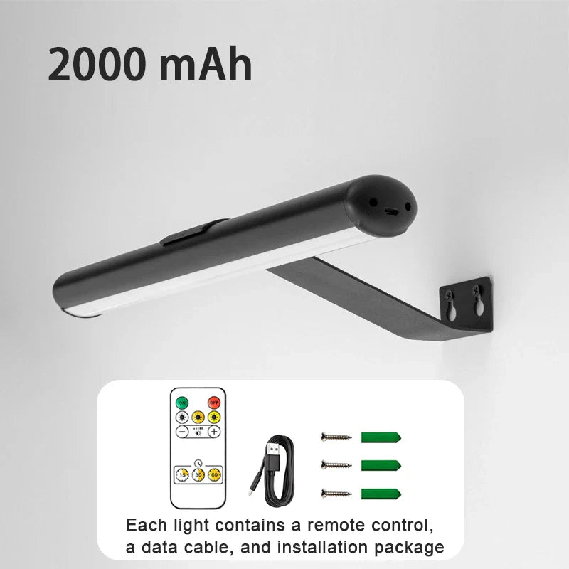 Wireless LED Picture Light – Rechargeable Wall-Mounted Art Lighting with Remote Control