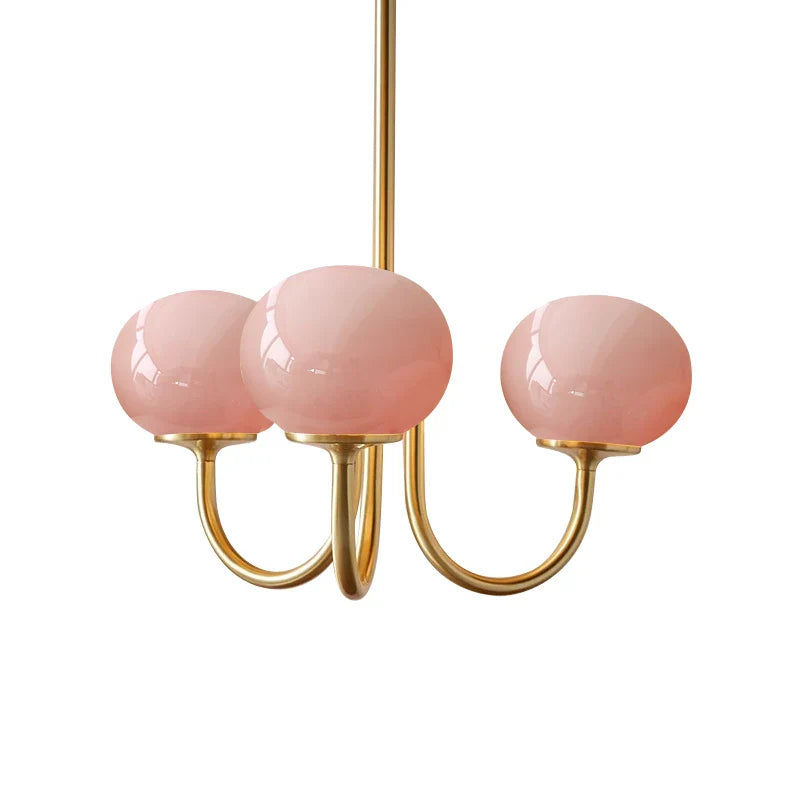 Glamour Chandelier with Glass Shades and Metal Frame – Elegant Ceiling Light