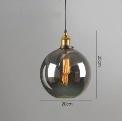 Industrial Glass Pendant Light – Smoked Glass Shade