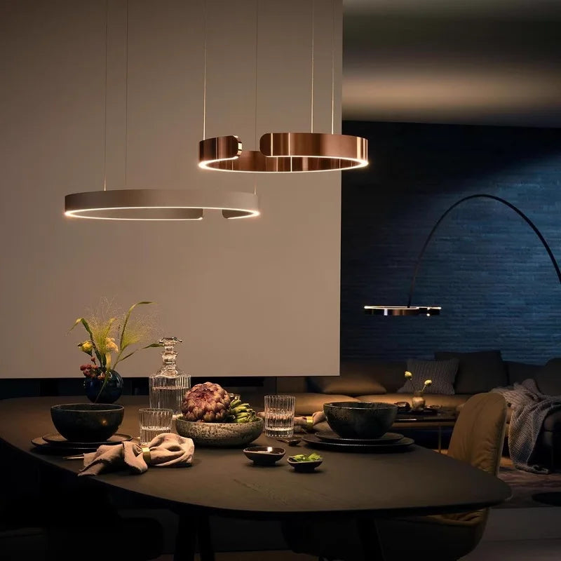 Modern LED Ring Chandelier – Elegant Round Ceiling Light