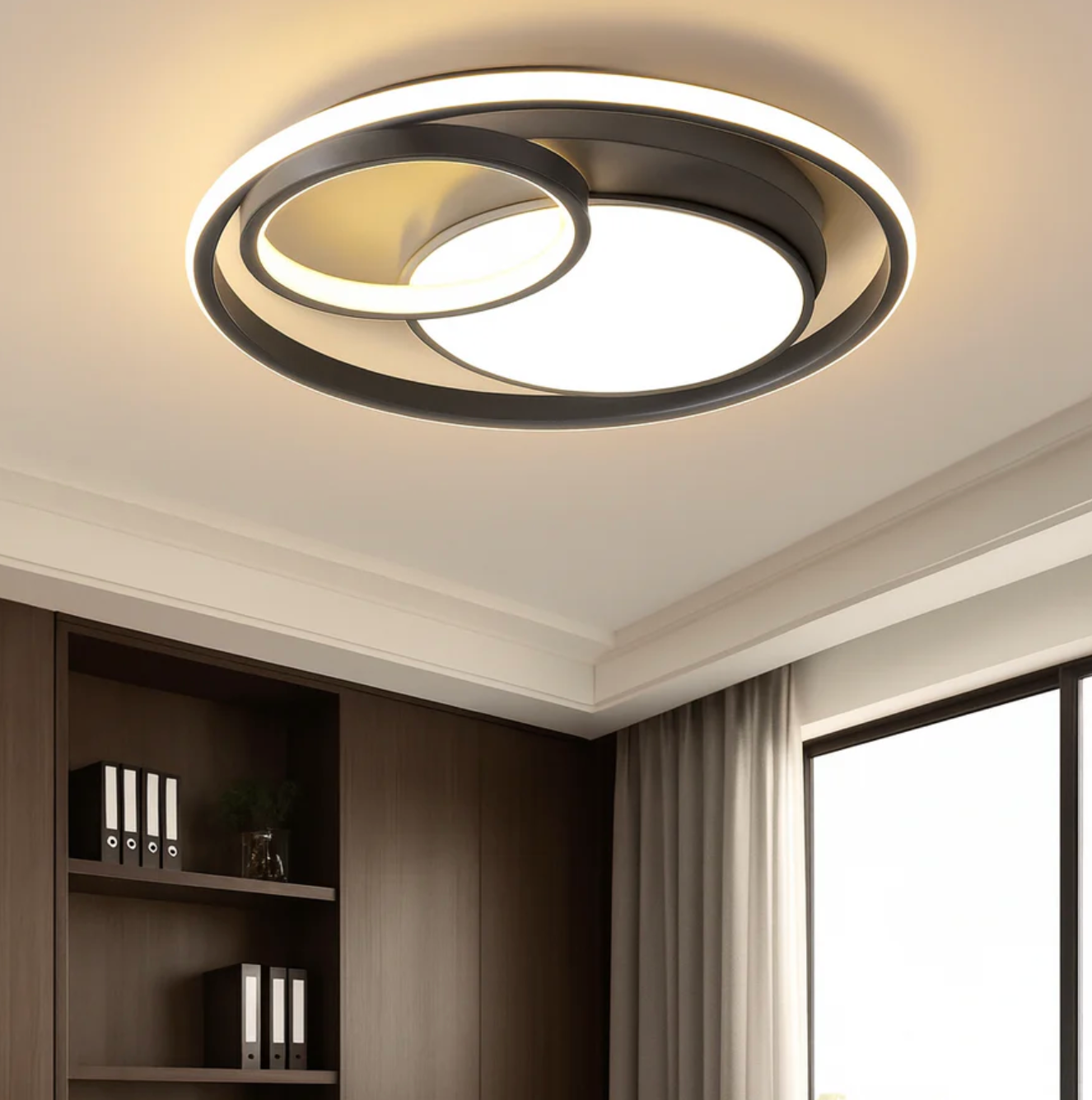 Modern LED Ring Ceiling Light – Geometric Designer Flush Mount
