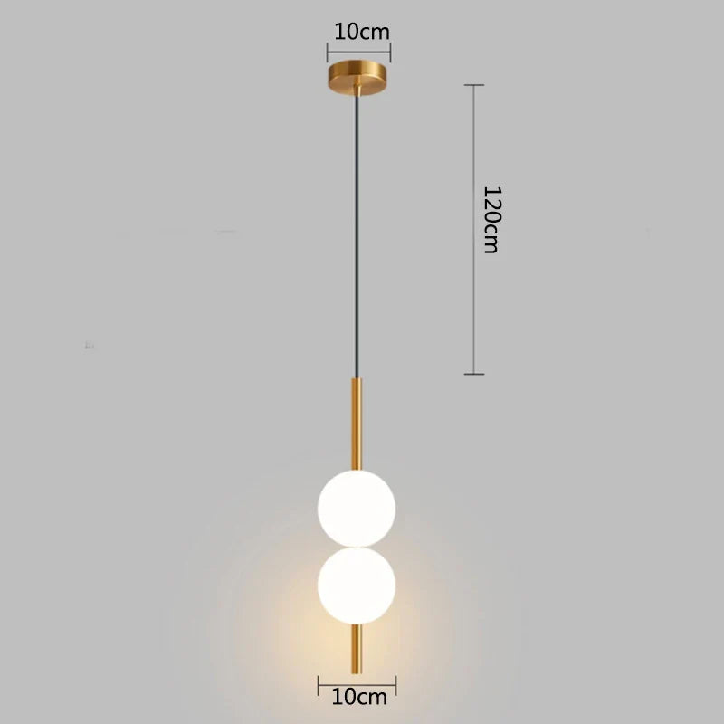 Modern Gold Pendant Light with Globe Shade | Minimalist LED Ceiling Lamp