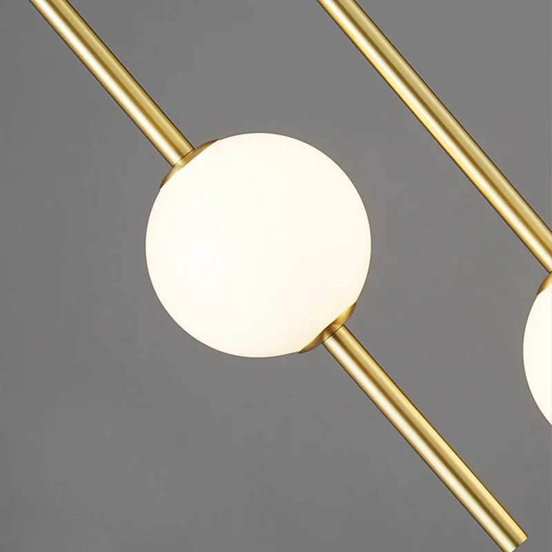 Modern Gold Pendant Light with Globe Shade | Minimalist LED Ceiling Lamp