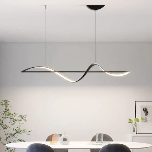 “Wave” LED Pendant Light – Modern Lighting for Dining Table or Kitchen Island
