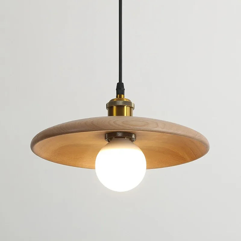 Scandinavian Wooden Pendant Light – Minimalist Ceiling Lamp