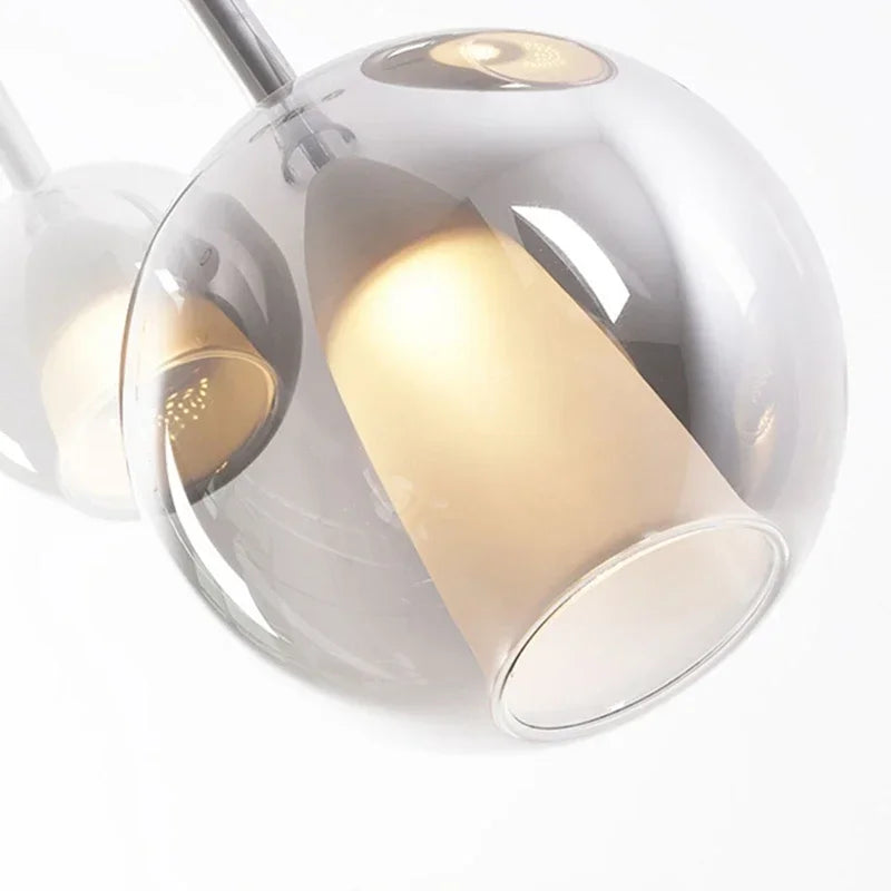 Modern Pendant Light with Glass Shades – Smoked Glass Cluster Ceiling Lamp