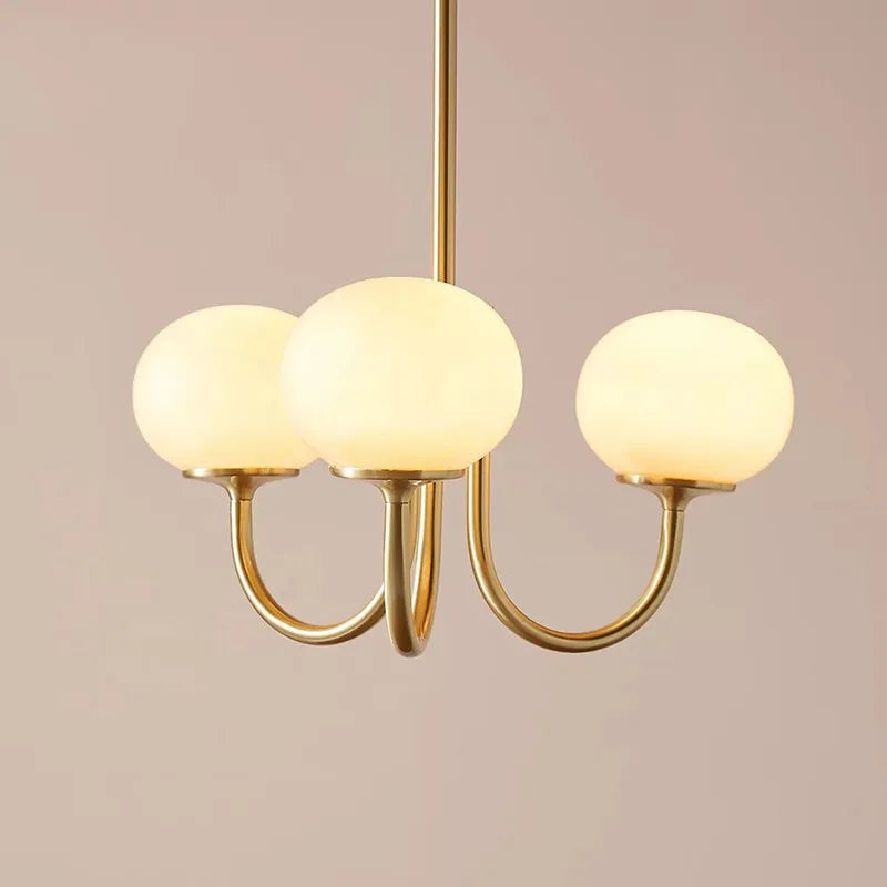 Glamour Chandelier with Glass Shades and Metal Frame – Elegant Ceiling Light