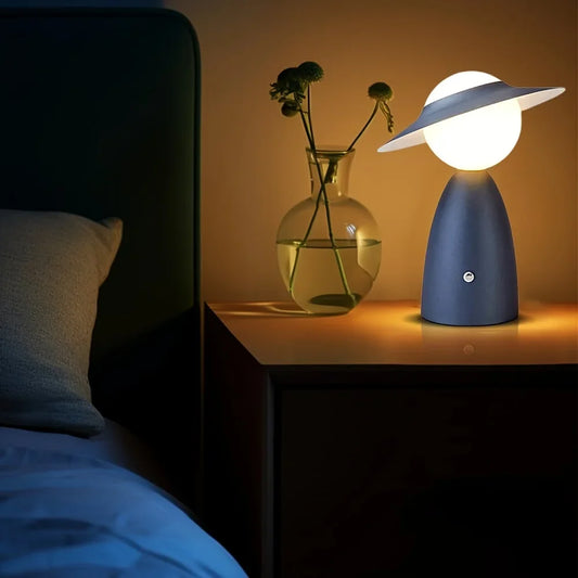 LED Table Lamp – Figure with Hat Design, Decorative Bedside or Desk Light