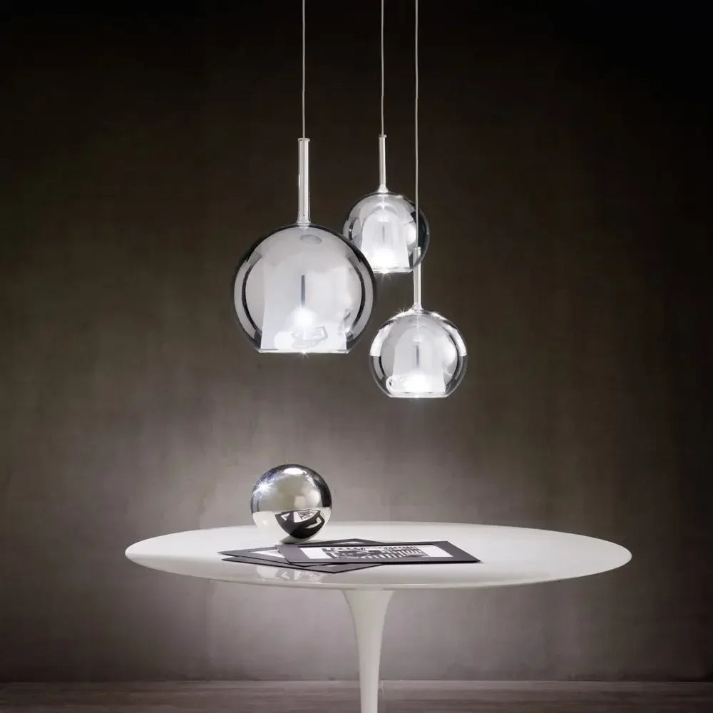 Modern Pendant Light with Glass Shades – Smoked Glass Cluster Ceiling Lamp