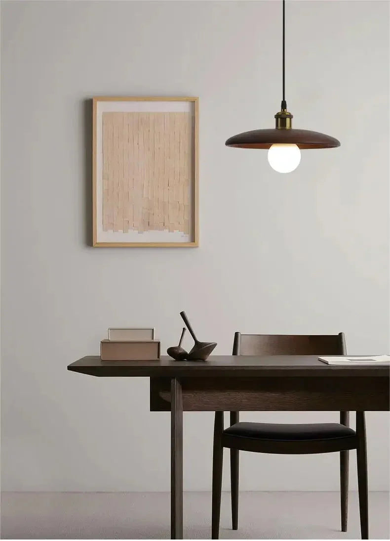 Scandinavian Wooden Pendant Light – Minimalist Ceiling Lamp
