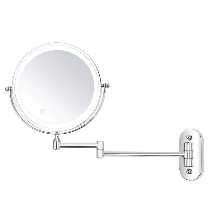 Wall-Mounted LED Makeup Mirror with Magnification