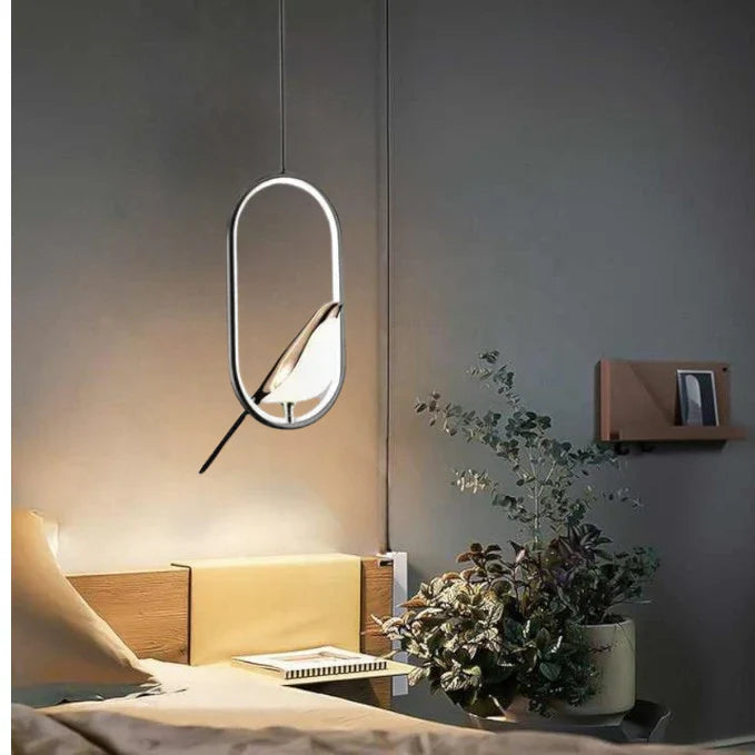 Luxury Pendant Light with Golden Bird