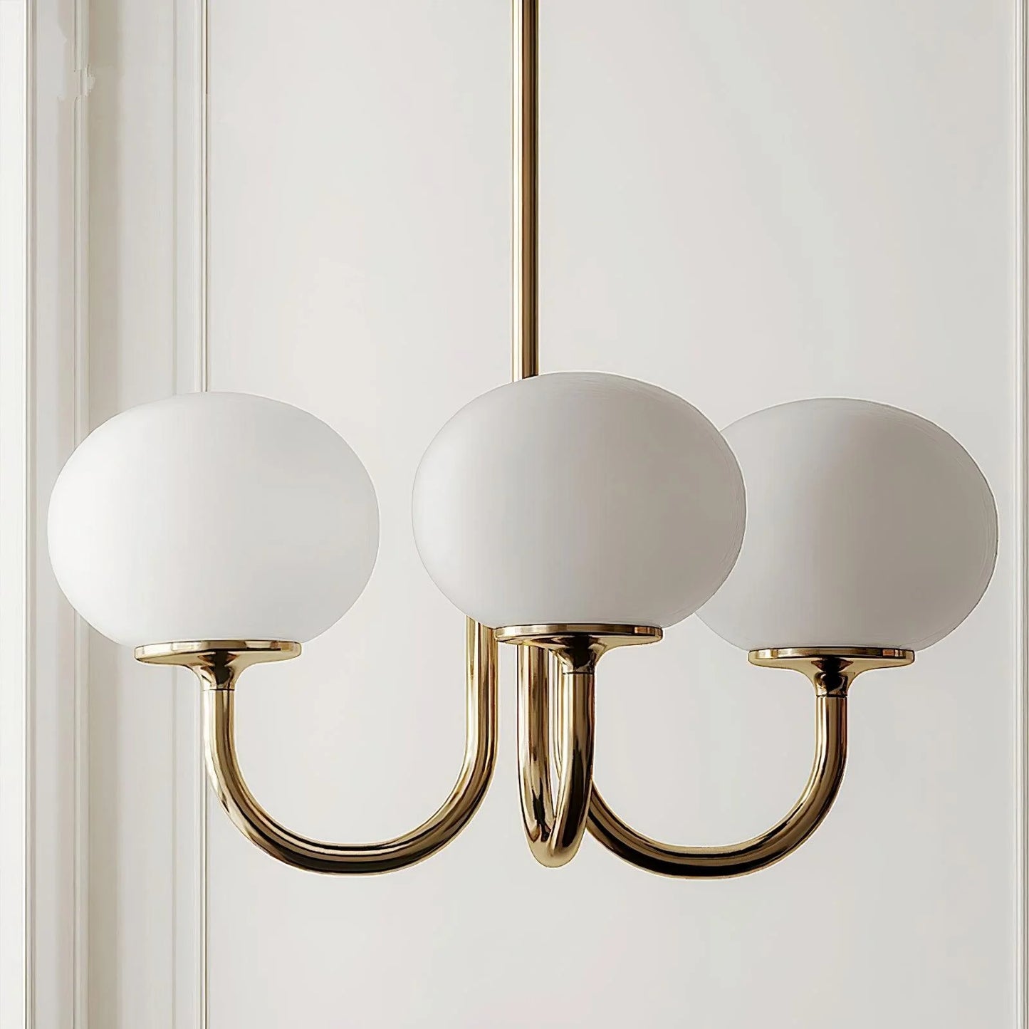 Glamour Chandelier with Glass Shades and Metal Frame – Elegant Ceiling Light