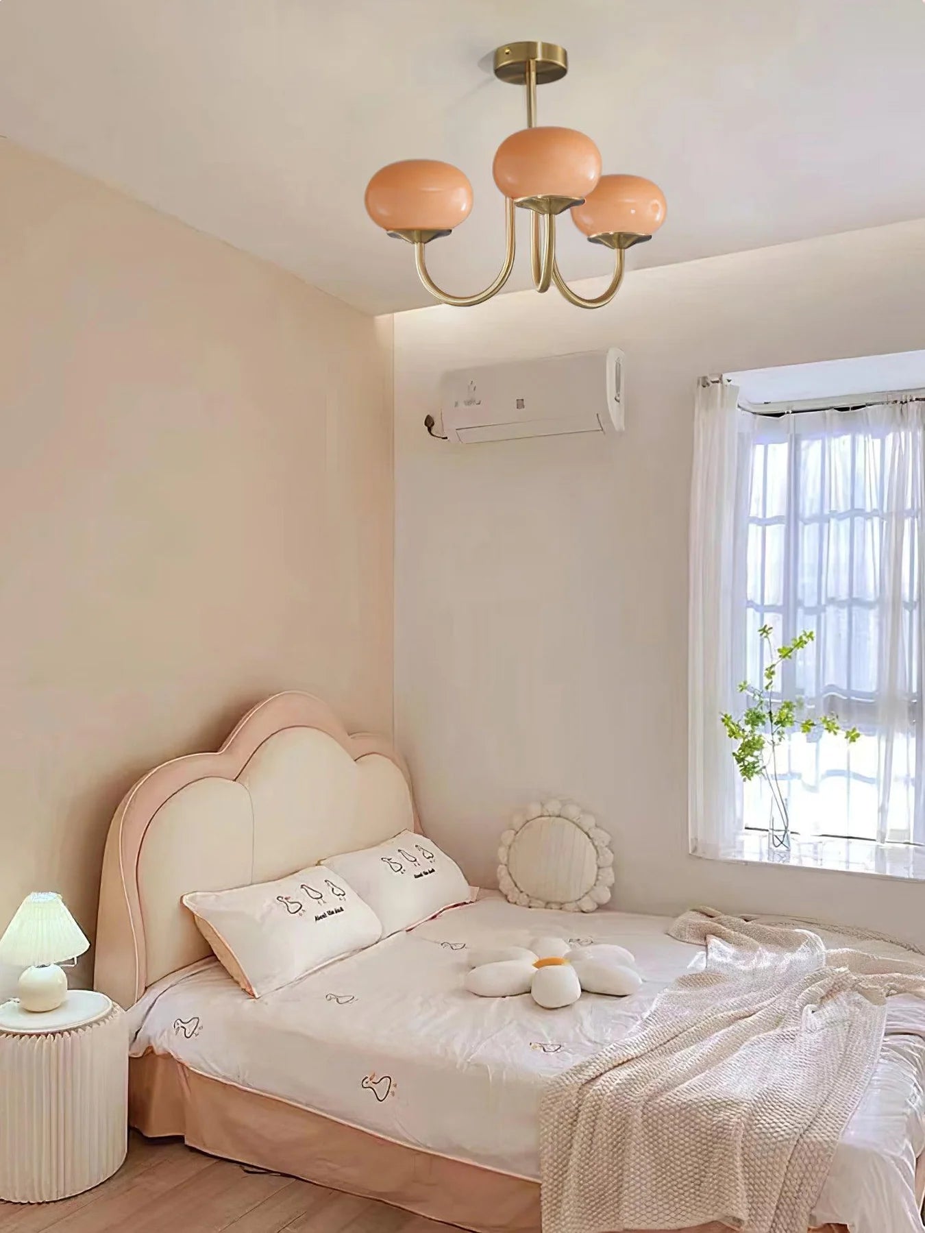 Glamour Chandelier with Glass Shades and Metal Frame – Elegant Ceiling Light