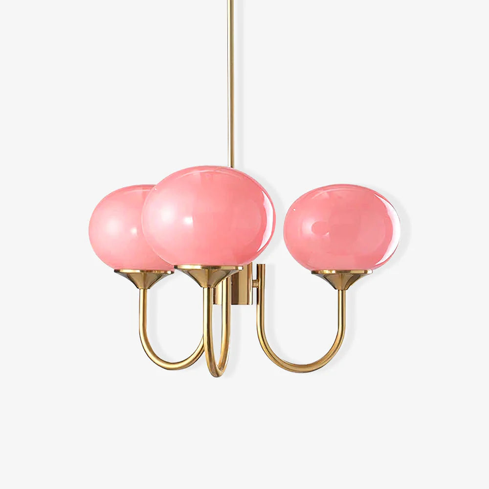 Glamour Chandelier with Glass Shades and Metal Frame – Elegant Ceiling Light