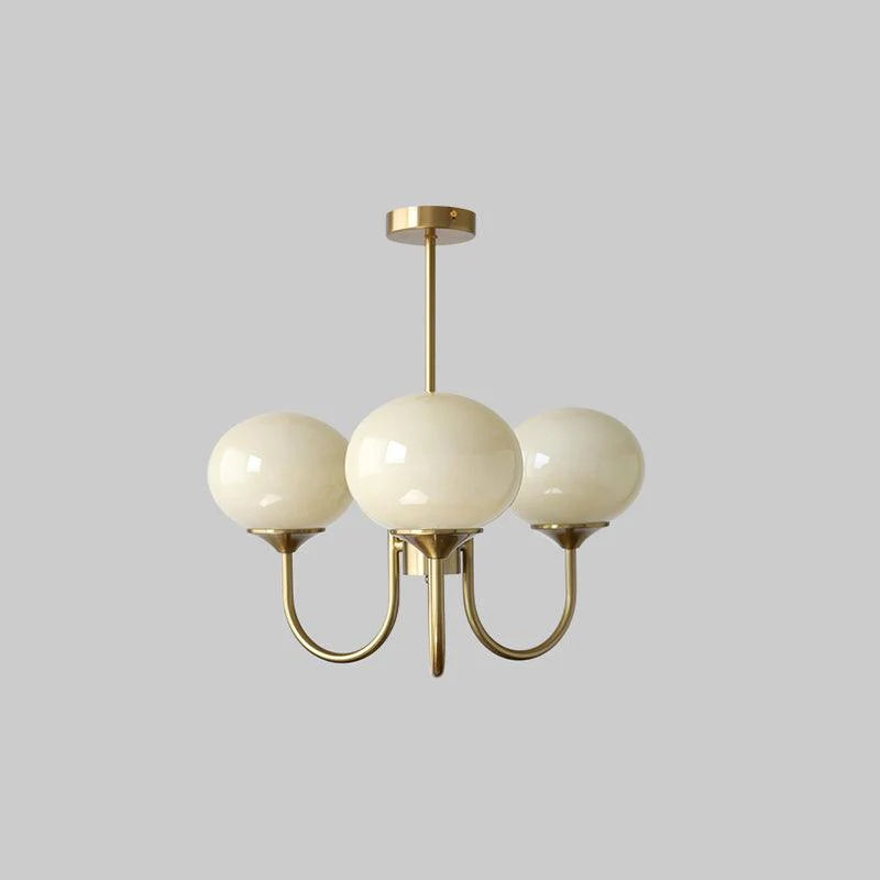 Glamour Chandelier with Glass Shades and Metal Frame – Elegant Ceiling Light