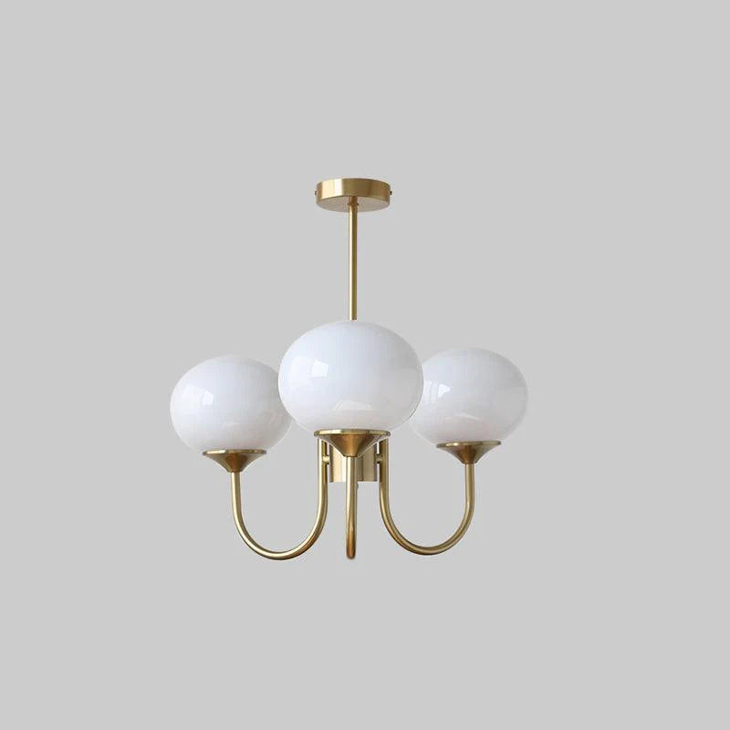 Glamour Chandelier with Glass Shades and Metal Frame – Elegant Ceiling Light