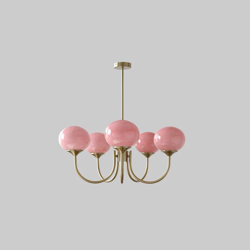 Glamour Chandelier with Glass Shades and Metal Frame – Elegant Ceiling Light