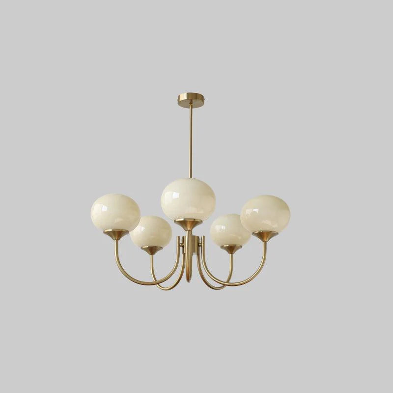 Glamour Chandelier with Glass Shades and Metal Frame – Elegant Ceiling Light