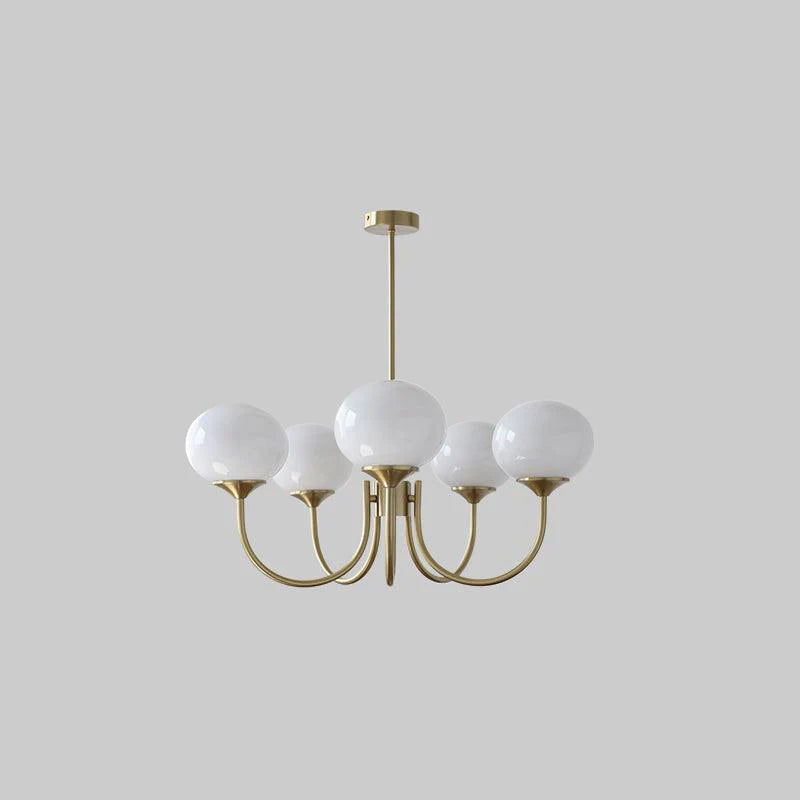 Glamour Chandelier with Glass Shades and Metal Frame – Elegant Ceiling Light