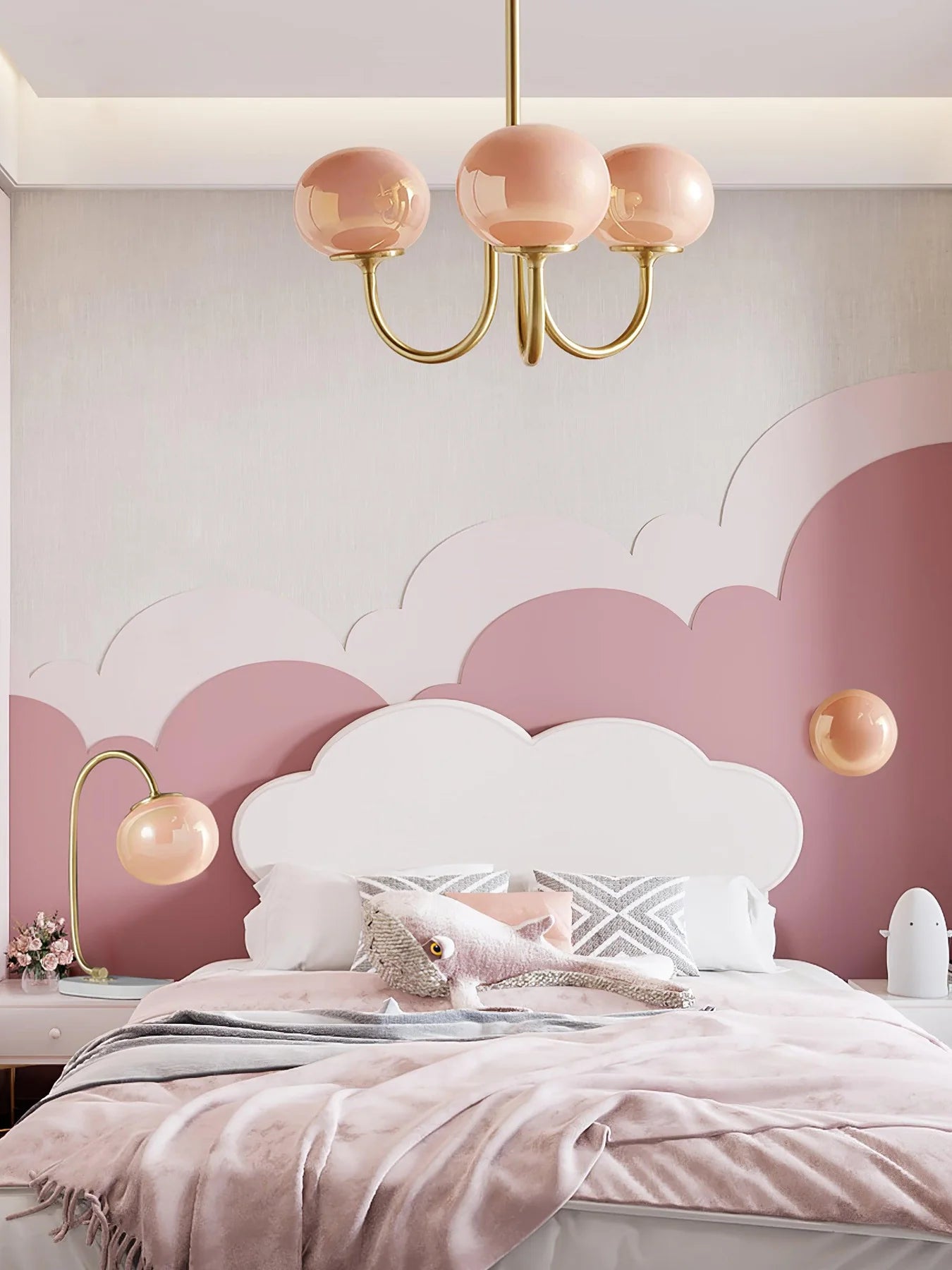 Glamour Chandelier with Glass Shades and Metal Frame – Elegant Ceiling Light