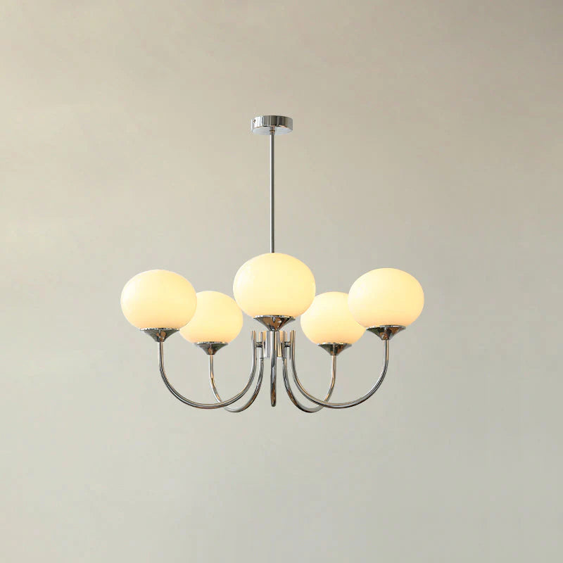 Glamour Chandelier with Glass Shades and Metal Frame – Elegant Ceiling Light