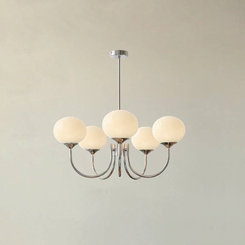 Glamour Chandelier with Glass Shades and Metal Frame – Elegant Ceiling Light