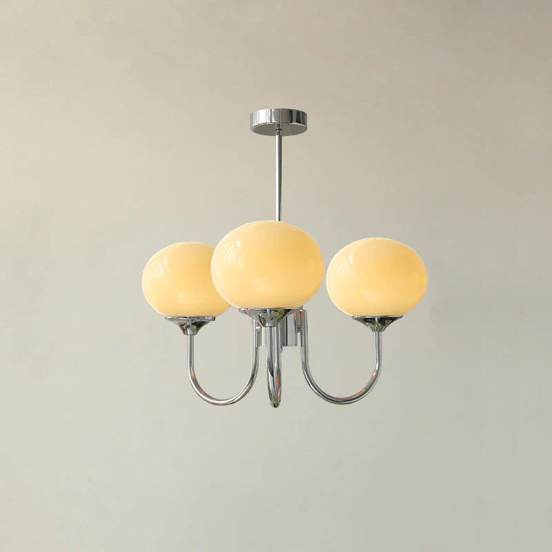 Glamour Chandelier with Glass Shades and Metal Frame – Elegant Ceiling Light