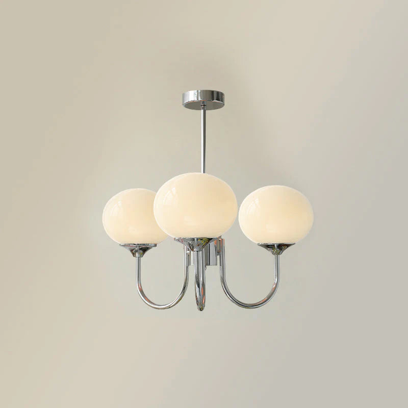 Glamour Chandelier with Glass Shades and Metal Frame – Elegant Ceiling Light