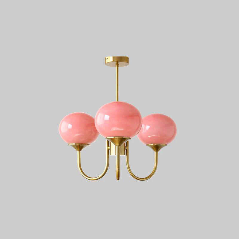Glamour Chandelier with Glass Shades and Metal Frame – Elegant Ceiling Light