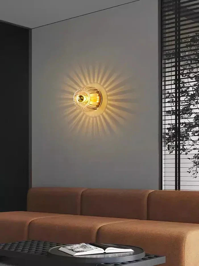 Elegant Glass Ceiling Light with Crystal Design