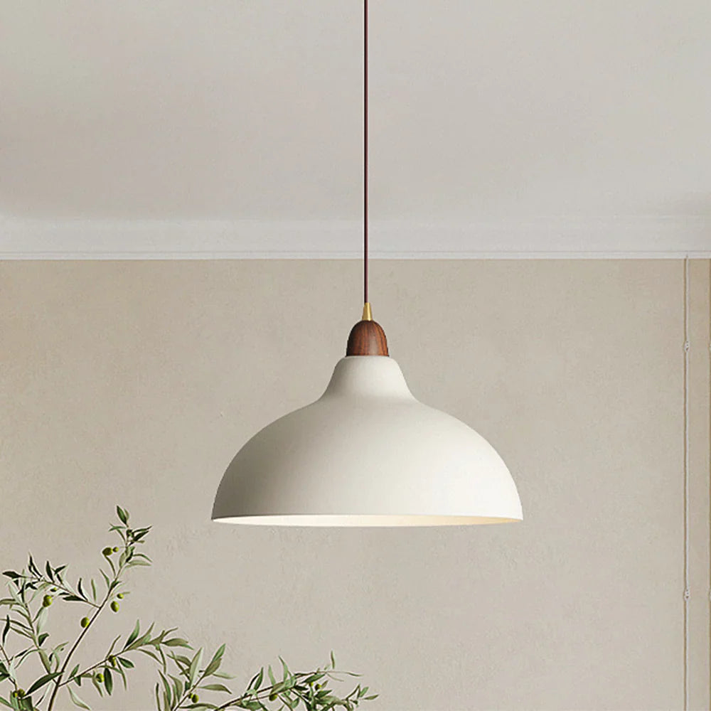 Modern Pendant Light with Wooden Accent – Minimalist Design
