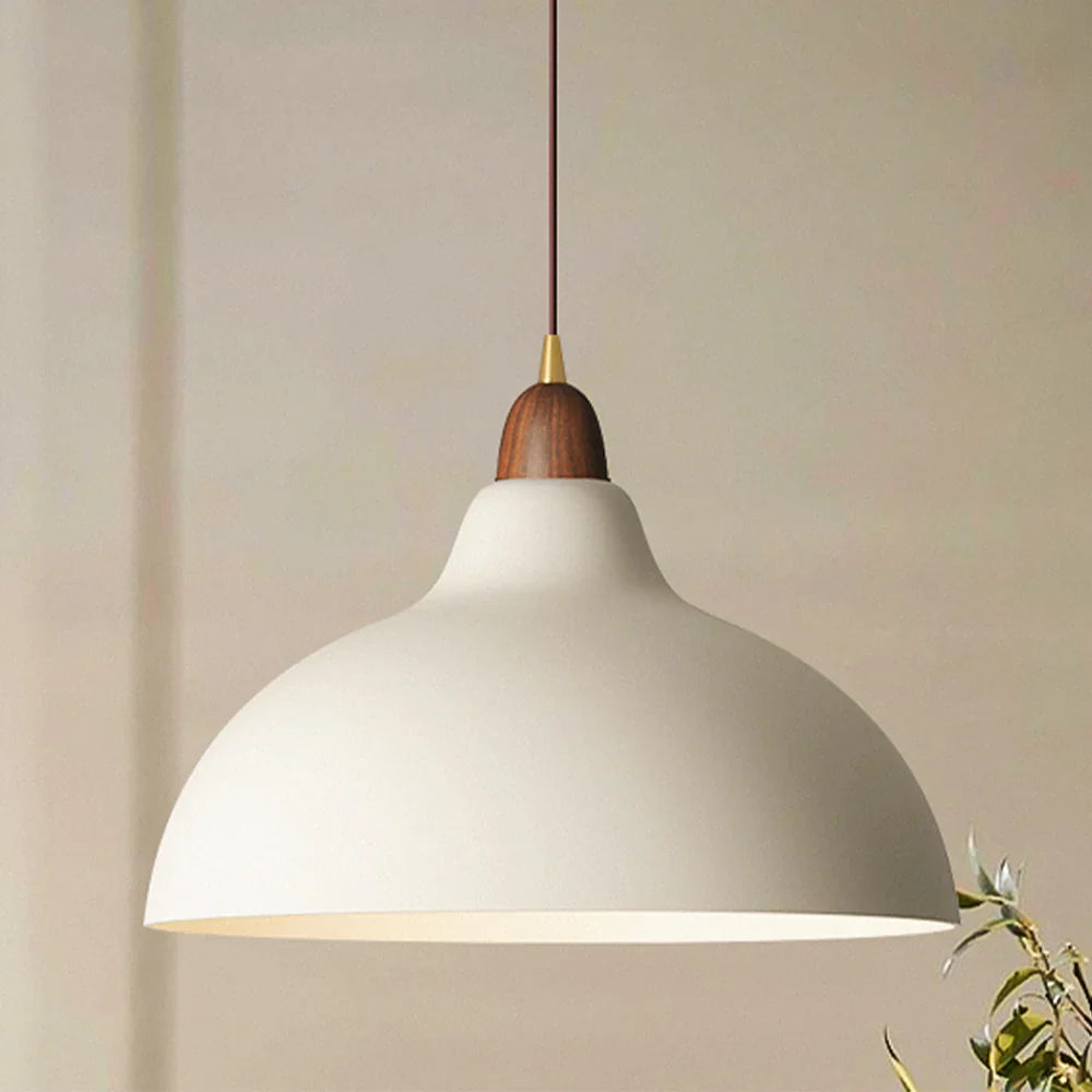 Modern Pendant Light with Wooden Accent – Minimalist Design