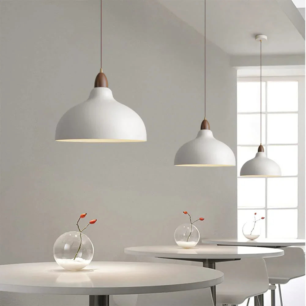 Modern Pendant Light with Wooden Accent – Minimalist Design