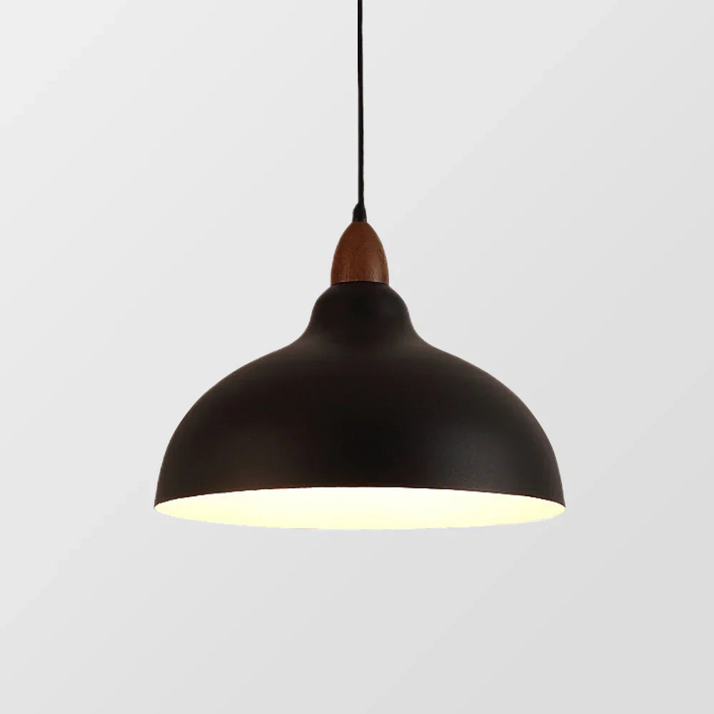 Modern Pendant Light with Wooden Accent – Minimalist Design