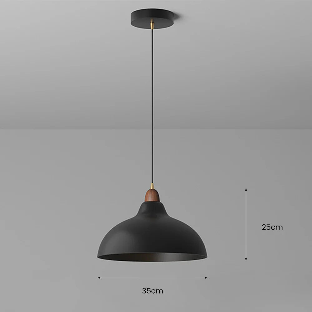 Modern Pendant Light with Wooden Accent – Minimalist Design