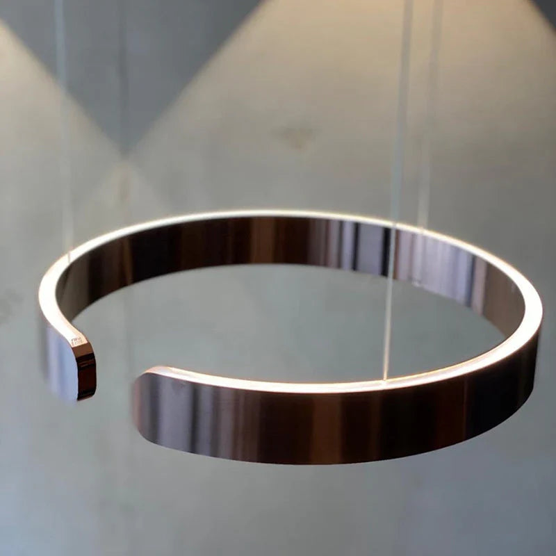 Modern LED Ring Chandelier – Elegant Round Ceiling Light