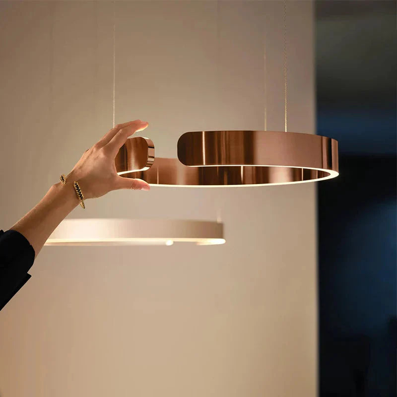 Modern LED Ring Chandelier – Elegant Round Ceiling Light