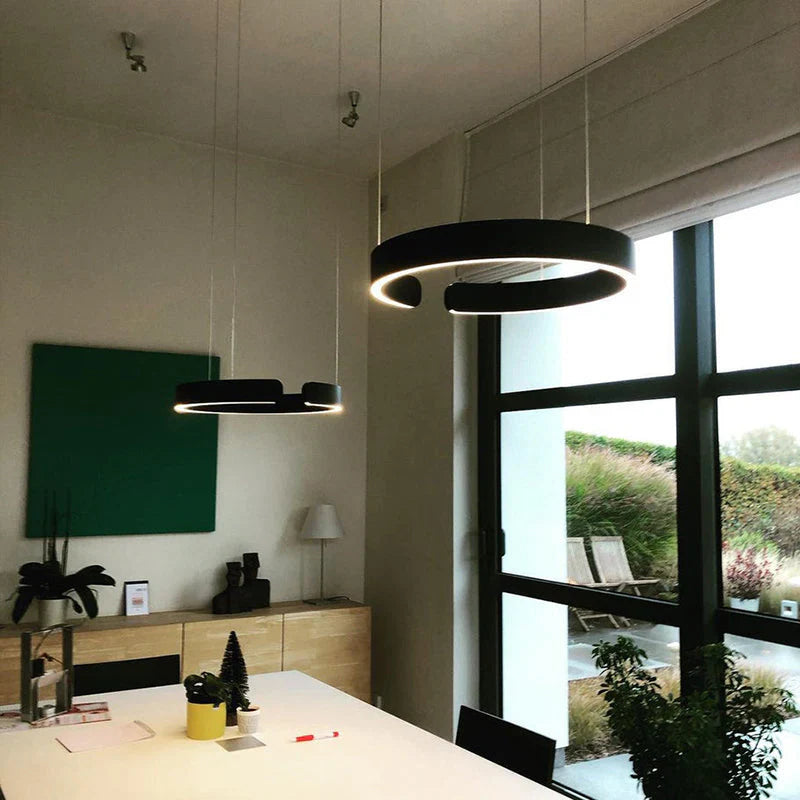 Modern LED Ring Chandelier – Elegant Round Ceiling Light