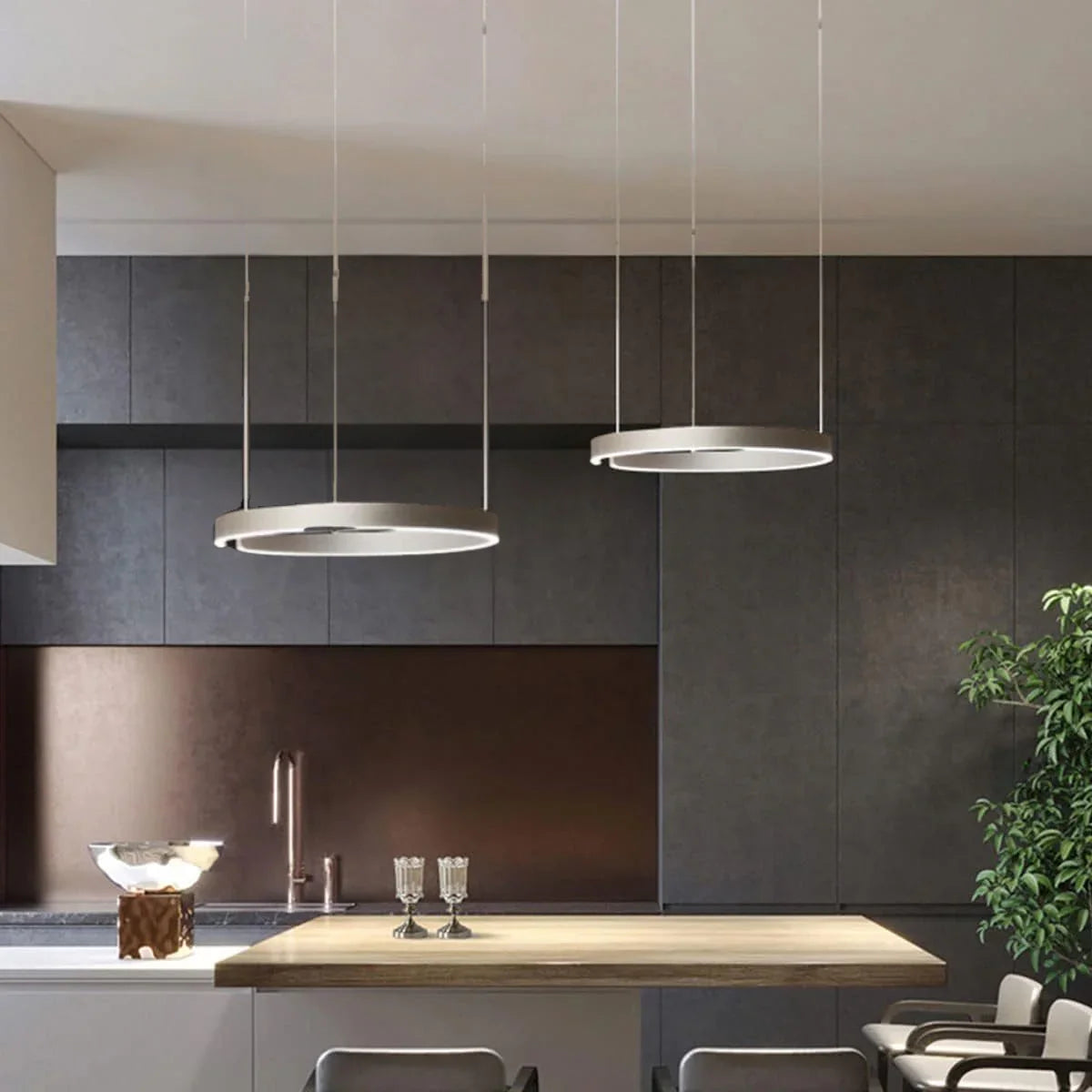 Modern LED Ring Chandelier – Elegant Round Ceiling Light