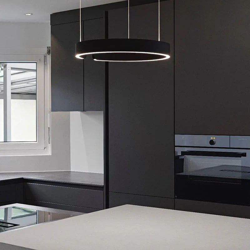 Modern LED Ring Chandelier – Elegant Round Ceiling Light
