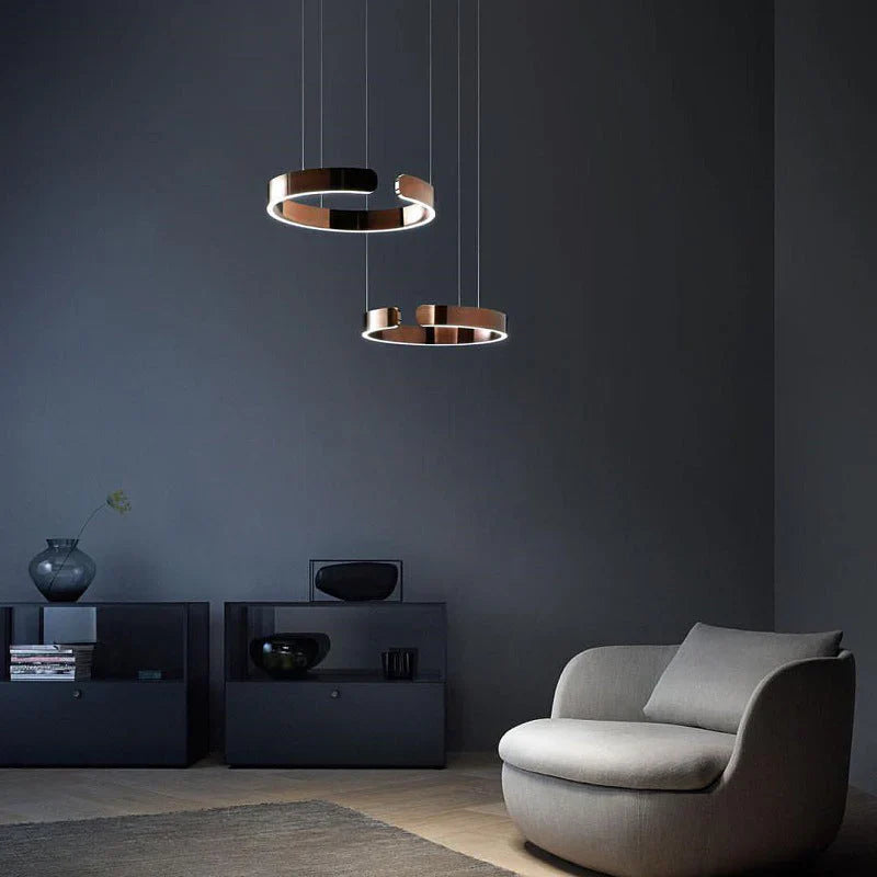 Modern LED Ring Chandelier – Elegant Round Ceiling Light