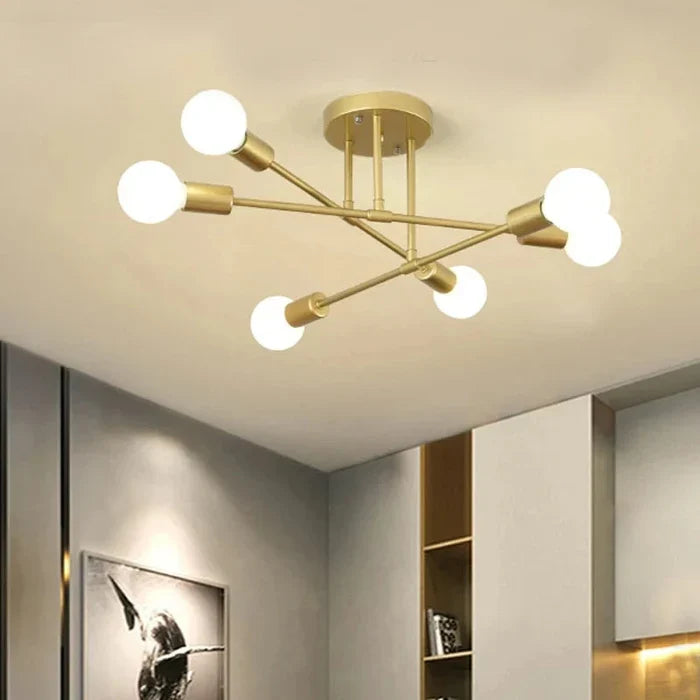 Industrial Ceiling Chandelier with Round Lights