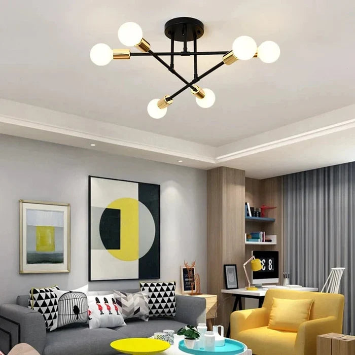 Industrial Ceiling Chandelier with Round Lights