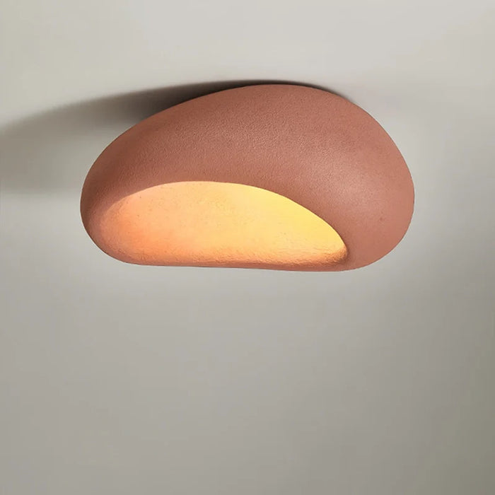 Wabi-Sabi Style LED Ceiling Light – Decorative Flush Mount with Organic Stone Shape