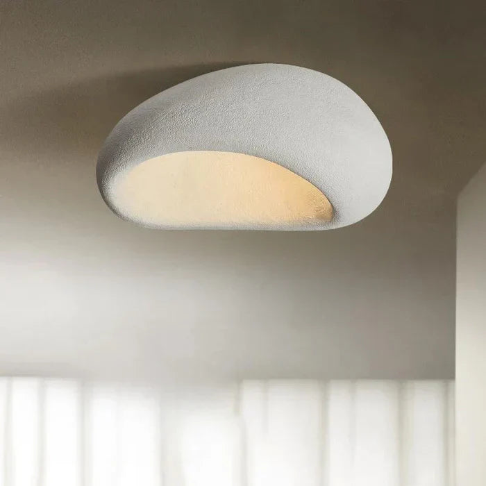 Wabi-Sabi Style LED Ceiling Light – Decorative Flush Mount with Organic Stone Shape