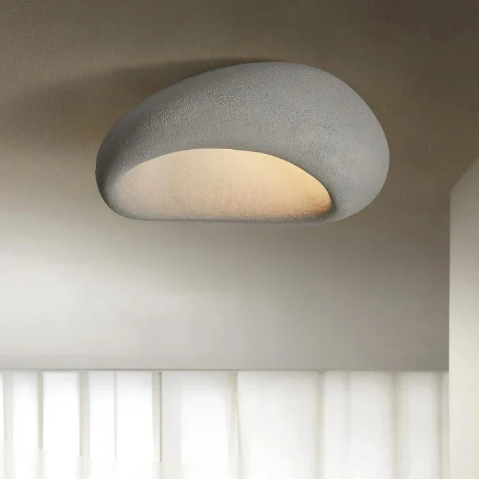 Wabi-Sabi Style LED Ceiling Light – Decorative Flush Mount with Organic Stone Shape